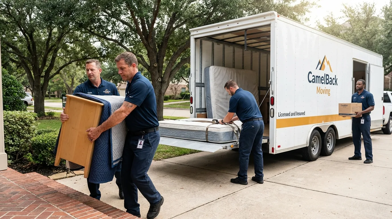 Crew loading residential truck for cross-state move from Burlington, CO
