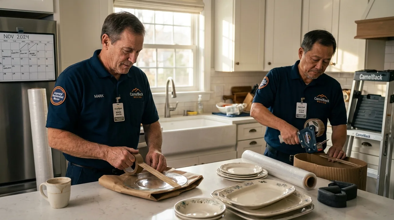 Professional crew packing kitchen dishware in Burlington, CO