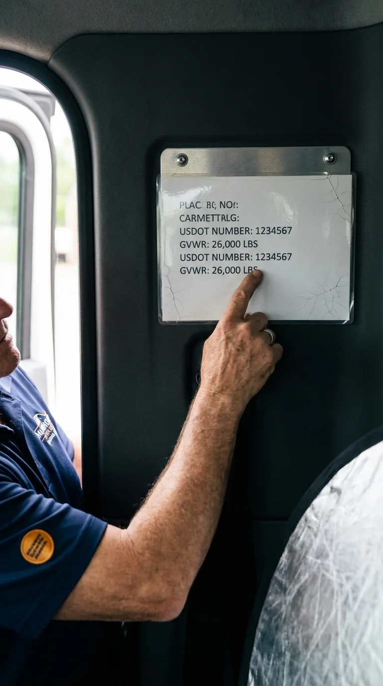 USDOT licensing placard verification in Burlington